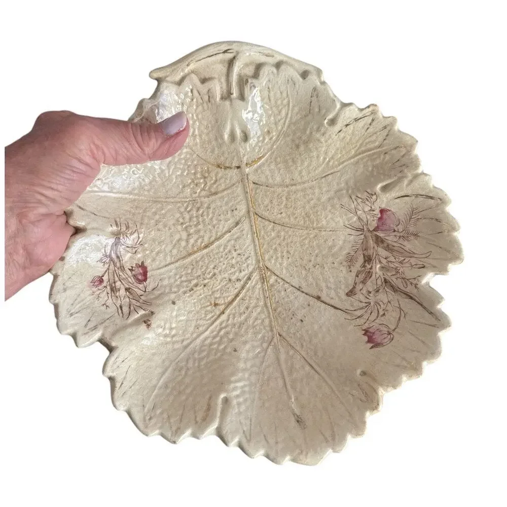 Vintage Knowles Taylor and Knowles Ironstone Leaf Shaped Bowl